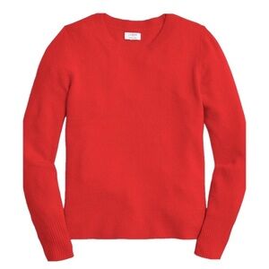 J Crew Womens Red Crewneck Sweater Sz M NWT Extra Soft Wool Blend Pullover Fall